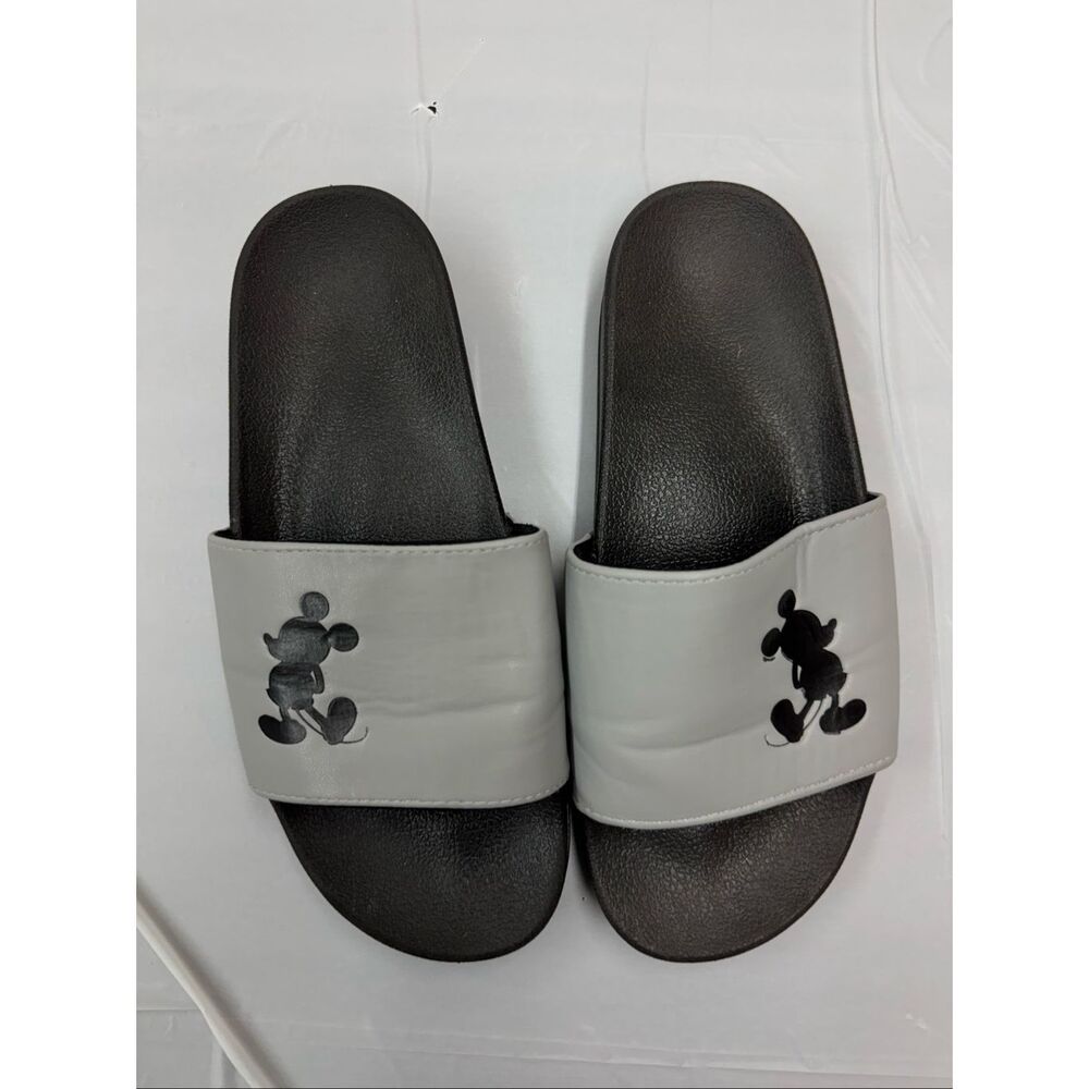 Disney Mickey Mouse Grey and Black Slides Size Womens 8